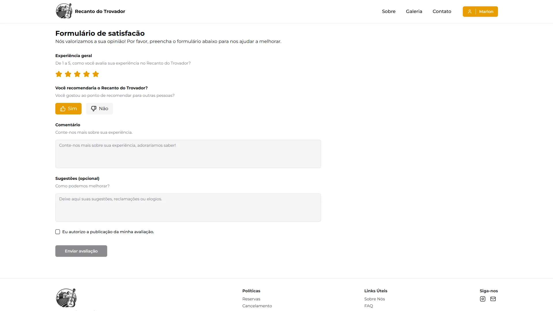 Reviews Page